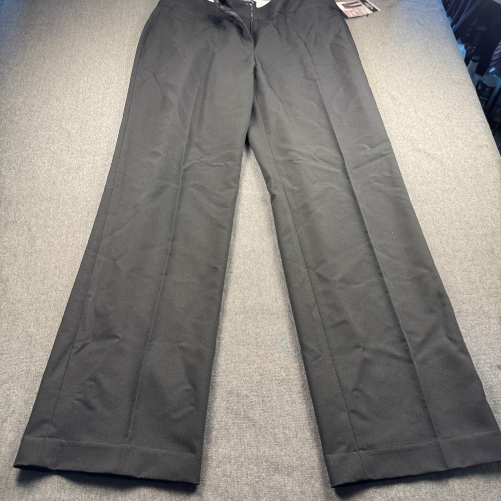 Liz Claiborne Audra Classic Straight Leg Career Pants Black Womens Size 12 NWT